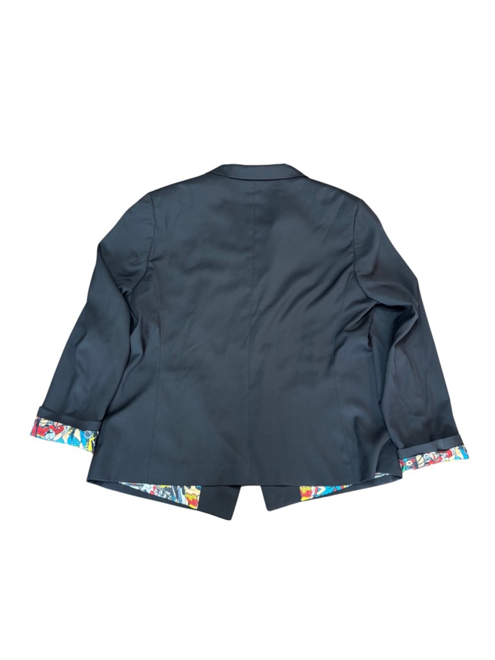 DC Comics Black Blazer with Multicolor Comic-Print Lining Size 22 or 2X - Picture 6 of 7